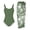 Olive Green‌ Leaf, variant on Teen Girls One Piece Swimsuit with Cover Up Sarong Skirt Bathing Suit Beach Swimwear for 10-16 Years