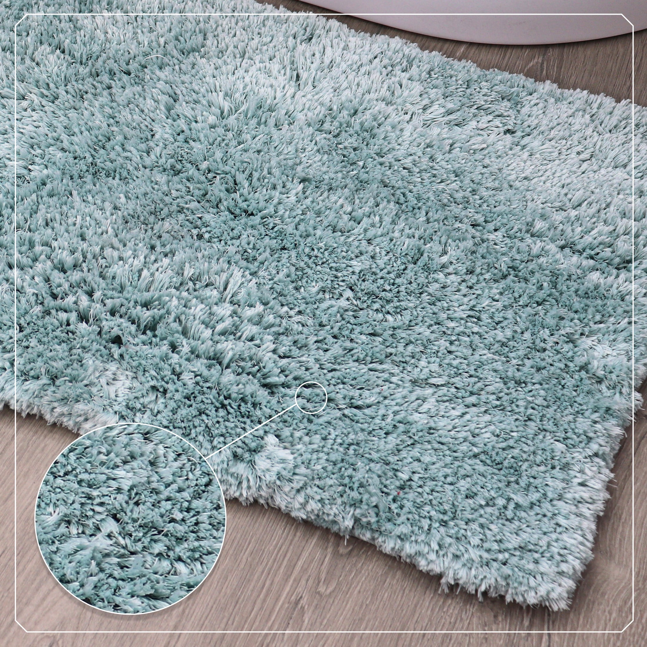 Essential 3-Piece Bathroom Rug Set, Plush Microfiber Bath Mat, U-Shaped Contour Rug and Toilet Lid Cover, Ultra Absorbent, Quick-Dry, Non-Slip Bathroom Mats, Machine Washable, Turquoise