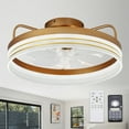 thumbnail image 1 of Cusp Barn 20 in. Gold Modern Ceiling Fan with APP Remote Control, DC Motor Smart Dimmable LED Ceiling Light, 1 of 7