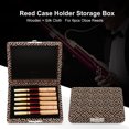 thumbnail image 3 of Yazoeia Wooden Silk Cloth Cover Reed Case Holder Storage Box for 6pcs Oboe Reeds Brown YQ320-5531, 3 of 11