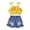 Yellow, variant on Girls Summer Clothes 2 Piece Cute Outfits Kids Sleeveless Ruffle Top and Denim Shorts Clothing Set 6-12 Months Girls Outfits