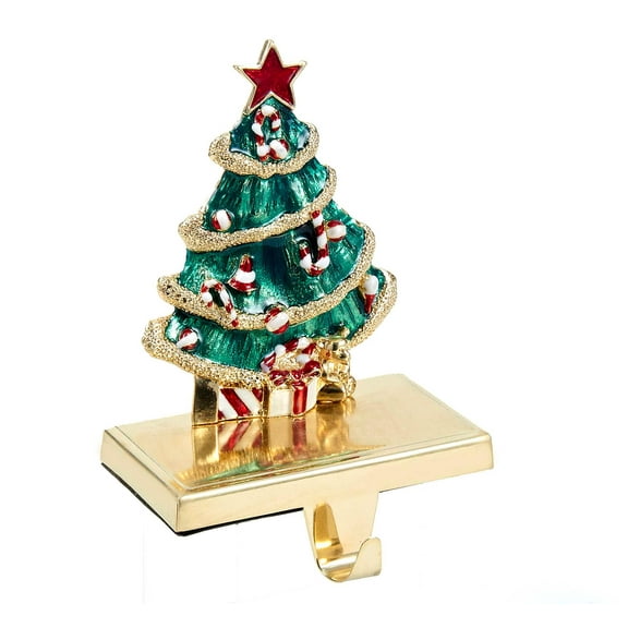 Kurt S. Adler 10.5" Christmas Tree with Candy Canes Christmas Stocking Holder