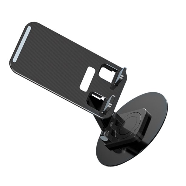 Raindrops Soporte Para Teléfono Ajustable De Aluminio Negro Con Rotación 360 Para Escritorio