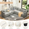 thumbnail image 2 of BedLuxury 111.5” Modular Sectional Sofa with Corner Seat, Modern Chenille Deep Seat Couches for Living Room, Office, 5-Seat, Grey, 2 of 8