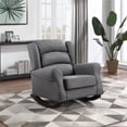 thumbnail image 5 of Pemberly Row Upholstered Fabric & Wood Rocking Chair in Gray, 5 of 5