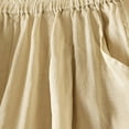 thumbnail image 7 of FRSASU Womens Ramie Cropped Pants Solid Color Double Layer Loose Fit Wide Leg Casual Elastic Waist Trousers Beige M(M), 7 of 7