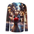 thumbnail image 5 of Plus Size Fall Tops Christmas Blouses 3/4 Sleeve Shirt Holiday Party Ready Loose Fit Soft Stretch Comfort Wear Tunic Tops, 5 of 5
