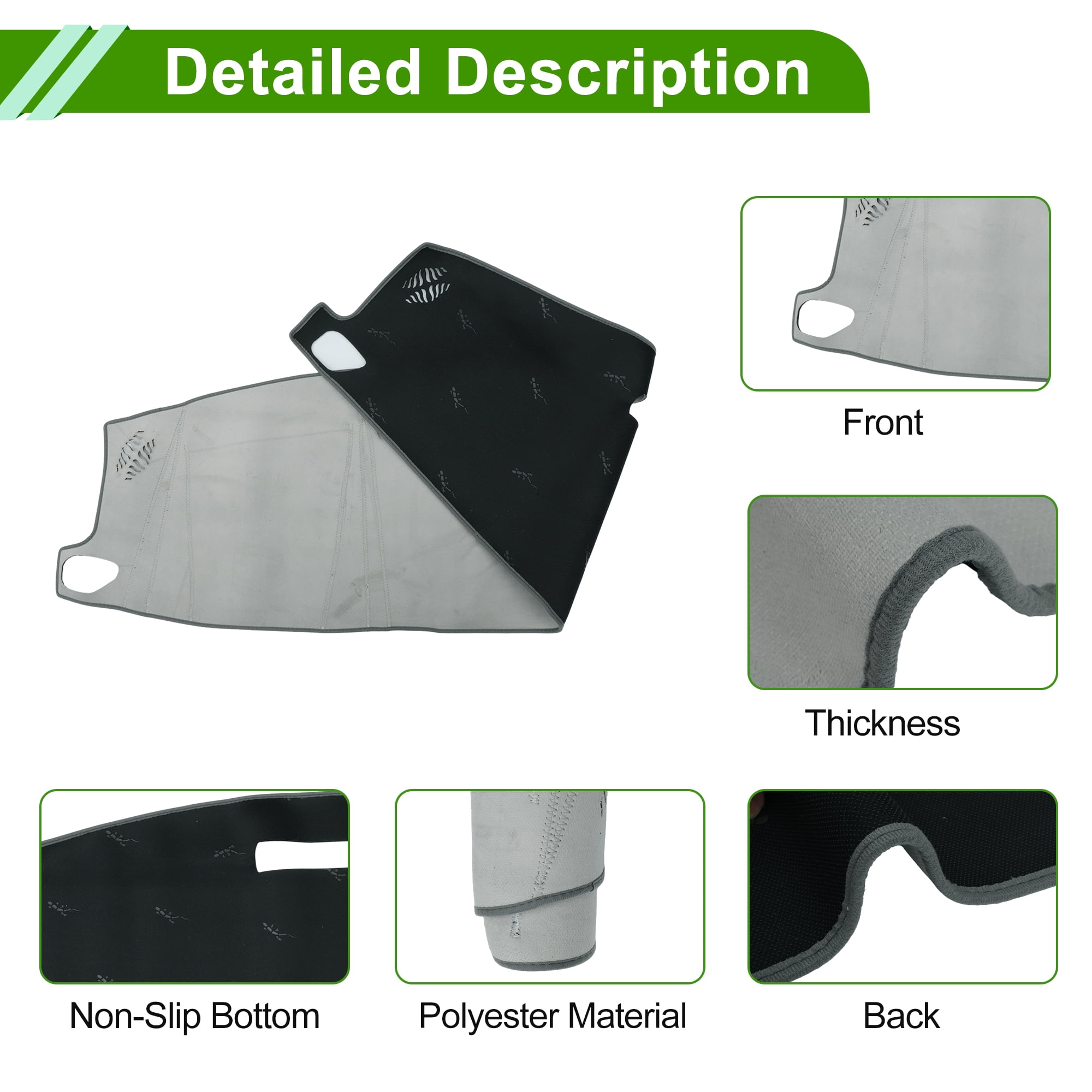 Unique Bargains Dashboard Cover for Chevrolet Suburban 2021-2024 without Hud Dash Cover Mat Carpet Center Console Dash Cover Mat Flannel Gray 1 Pcs