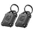 thumbnail image 1 of Black 2 Pack Airtag Keychain - Apple Airtag Keychain - Airtag Keychain - Airtag Waterproof Pocket - Airtag Case - Apple Airtag Keychain - Airtag Case, Full 360° Airtag Protection, 1 of 5