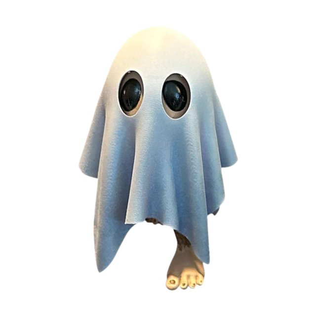 Figura decorativa de fantasma de Halloween, obra de arte única, decoración de Halloween, escultura de fantasma para estantería, gabinete de entrada y Estilo B