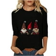 thumbnail image 2 of Ounisa Women 3/4 Length Sleeve Tops Blouses Christmas Gifts Christmas Tree Santa Claus Decor Lightweight Coats Fall Outfits Winter Clothing Dressy Casual Soft, 2 of 5