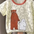 thumbnail image 4 of Leey-World Boys Shorts Pajamas Summer Pjs for Boys Short Sets Kids Sleepwear Toddler 3 6 12 18 24 Months 2T 3T fit Pjs Cotton Sleepwear(6-12 Months,Khaki), 4 of 5