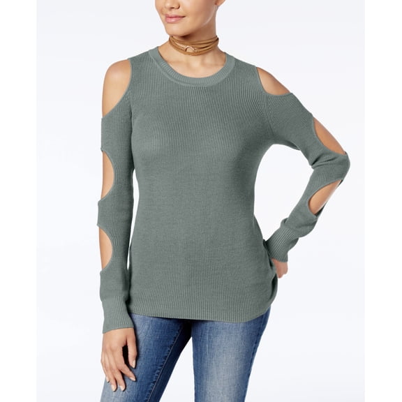 Hippie Rose Juniors Cutout Sleeve Sweater Baroque Blue XL