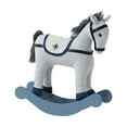thumbnail image 4 of Christmas Rocking Horse Plush Toy Wooden Base Soft Festive Decor Ideal for Toddlers Holiday Nursery Shelf Display, 4 of 9