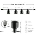 thumbnail image 3 of SAFAVIEH Adaner 10-Light G40 Black Plastic Outdoor String Light with Black Shade, 3 of 7