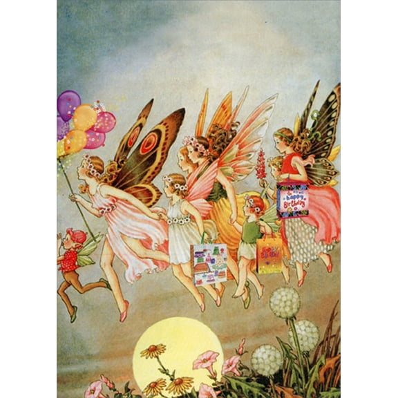 Tree-Free Greetings Floating Fairie Celebration Birthday Card