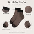 thumbnail image 6 of 10 Pairs Black Women's Silky Anti-Slip Cotton Sole Sheer Ankle High Tights Hosiery Socks Reinforced Toe 10 Pairs Women's Ankle High Sheer Socks, 6 of 9