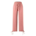 thumbnail image 2 of Gerichy Women Casual Wide Leg Pants High Waisted Business Work Casual Pants Loose Flowy Beach Palazzo Pants Solid Elastic Waist Pant High Waist Wide Leg Regular Loose Pants, 2 of 3