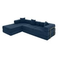 thumbnail image 5 of Timbernest 108" Modular Sectional Sofa with L-Shape Chaise, Oversized Cloud Couch, Convertible Sleeper Sofa, Folding Corduroy Sofa Bed for Living Room, Blue, 5 of 10
