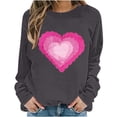 thumbnail image 4 of Ounisa Long Sleeve Shirts for Women Crewneck Valentine's Day T Shirts Love Heart Printed Tee Tops Fashionable Casual Clothes, 4 of 5