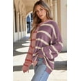 thumbnail image 4 of Ushdele Vibrant Pink Stripe Oversized Sweater - Stylish & Cozy! 💃🌸, 4 of 8