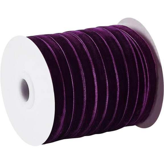 Single Face Velvet Ribbon Purple 3/8 inch(9.5~10mm) about 50yards/roll(45.72m/roll)