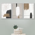 thumbnail image 3 of PixonSign Framed Canvas Print Wall Art Set Grunge Brown White Paint Strokes Abstract Shapes Illustrations Modern Art Bohemian Nordic Relax/Calm - 16"x24"x3 White, 3 of 5