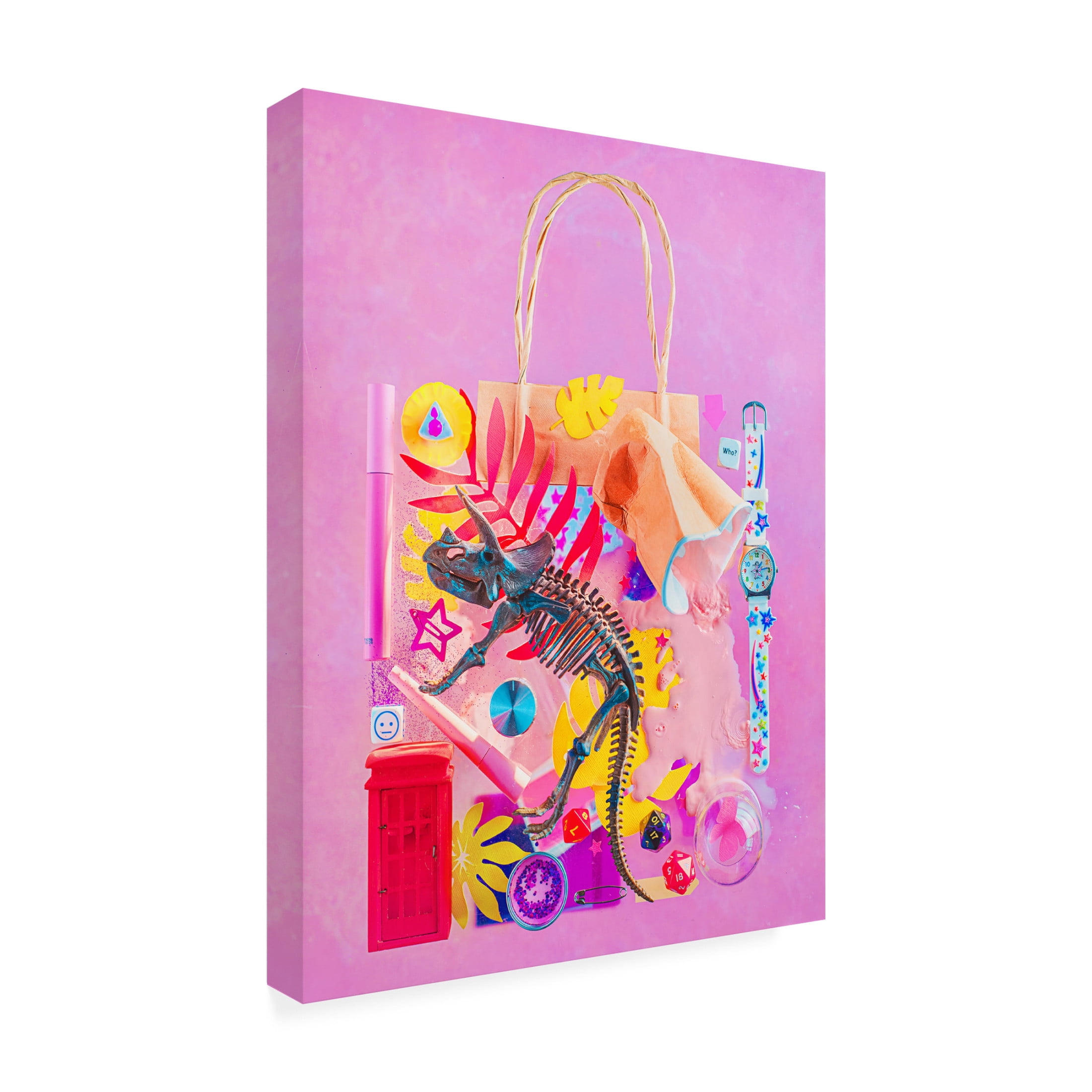 Canvas Wall Art - Dina Belenko 'Time Traveler Bag' Wall Art for Living Room, Bedroom, or Office Décor by Trademark Fine Art - 35 x 47 Inches