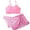 Pink, variant on Ymyiu Girls Bikinis Girl's 3 Piece Floral Swimsuit Cute Bikini Set High Waisted Bathing Suit Sheer Mesh Cover Up Skirt 5T 6T (Pink,5-6 Years)
