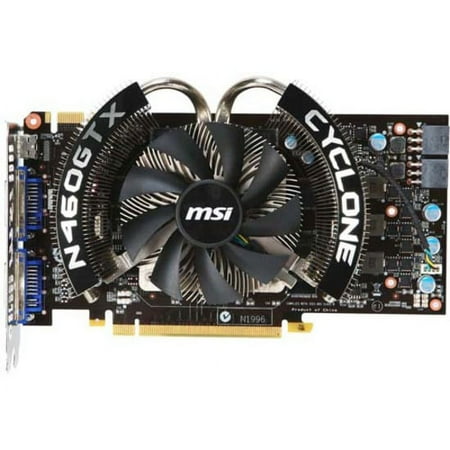MSI N460GTX Cyclone 1GD5/OC - Graphics card - GF GTX 460 - 1 GB GDDR5 - PCIe 2.0 x16 - 2 x DVI, Mini-HDMI
