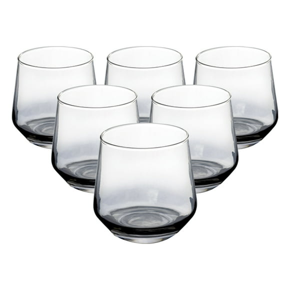 Set de 6 Vasos de Cristal Humo Transparente 390 ml