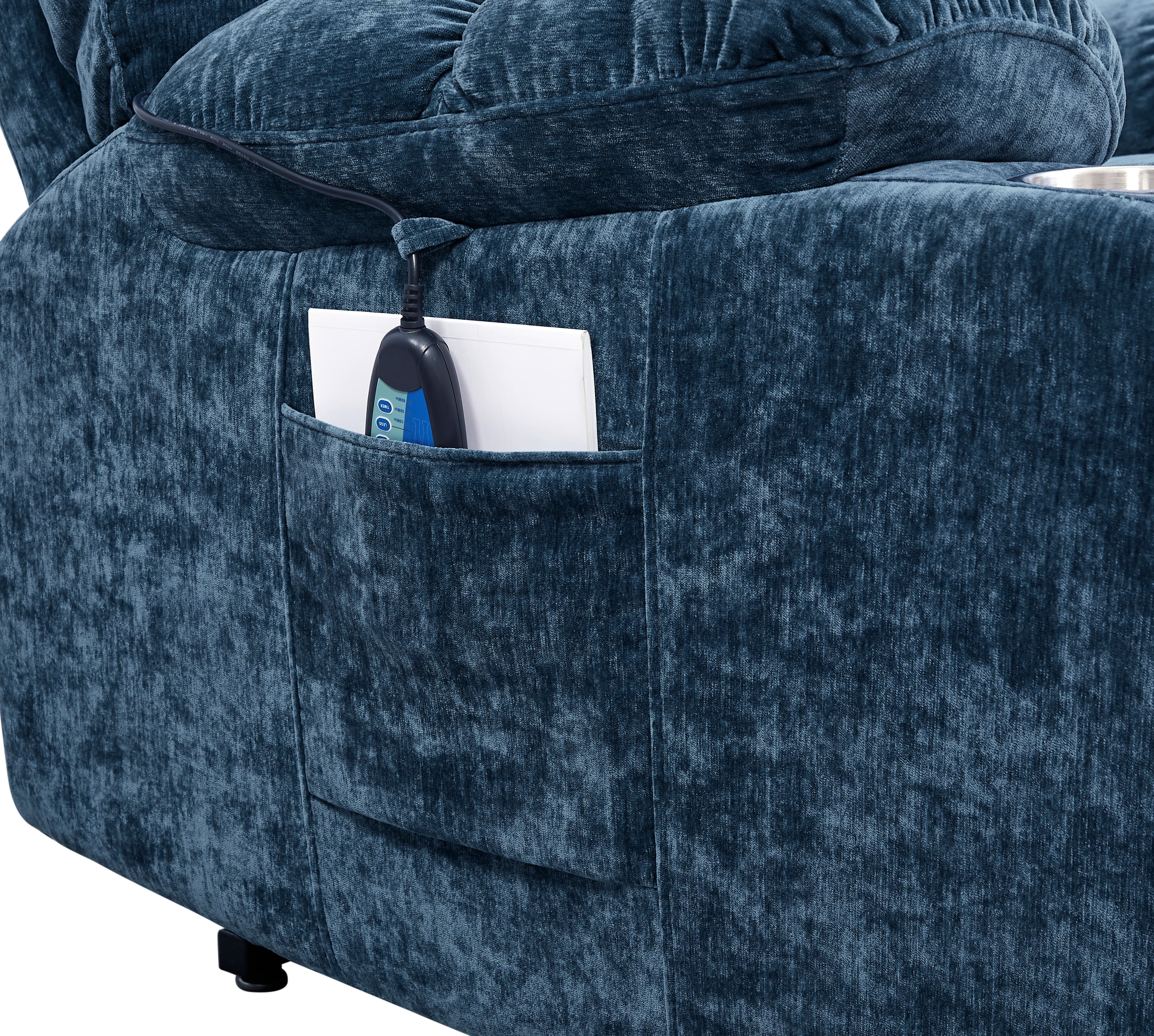MAYEERTY Motor Power Lift Recliner Chair with Massage & Heat for Elderly, Infinite Position, 180°Lay Flat, Cup Holders