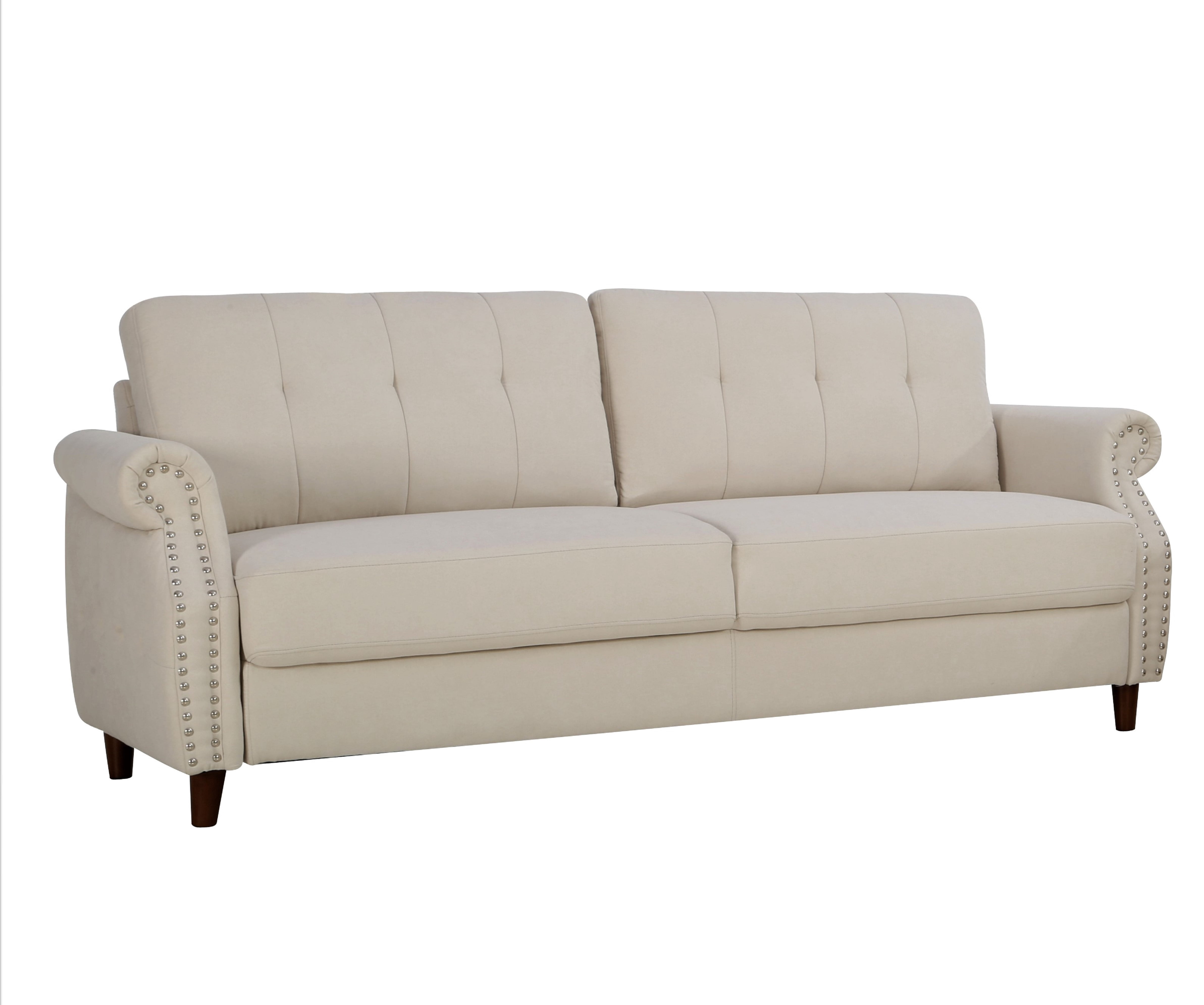Uspridefurniture Matsuko 79.53" Rolled Arm Polyester Sofa , Beige