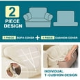 thumbnail image 4 of T Cushion Chair Slipcover Armchair Slipcover for Living Room Stretch Sofa Couch Cover Soft Armchair Cover Washable Furniture Covers with Individual T Cushion Seat Covers (Chair, Porcelain), 4 of 14