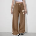 thumbnail image 5 of Nekdswn Girls Wide Leg Sweatpants Bow Print Baggy Athletic Pants with Pockets Teen Grils Fleece Lined Drawstring Waist Sweat Pants, 5 of 8
