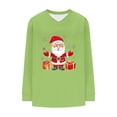thumbnail image 5 of asdoklhq Christmas Christmas Shirts for Women Fashionable and Casual Loose Christmas V-neck Long Sleeved T-shirt Top Green M, 5 of 6