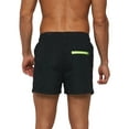 thumbnail image 3 of Innerwin Mens Swimsuit High Waist Boardshorts Drawstring Quick Dry Swimwear Solid Color Swimming Pool Black L, 3 of 4