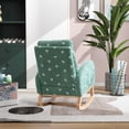 thumbnail image 5 of Nursery Rocking Chair Swinging Characteristic Seats,With Side Pocket,High Backrest and Cushion，Modern Characteristic Rocking Chairs Suitable for Living Rooms, Bedrooms, and Offices(Green), 5 of 9