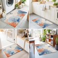 thumbnail image 4 of 2x3 Ft Entryway Area Rug, Orange Navy Blue Coral Kitchen Rug Runner Washable Floor Mat, Summer Beach Coastal Rustic Non Slip Indoor Door Mat Throw Carpet for Bathroom Living Room Bedroom, 4 of 8