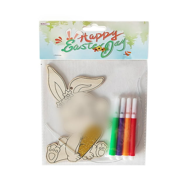 Arts & Crafts & DIY Toys Easter Wooden Drawing Board for Kids Painting Coloring Craft Decoration Easter Rabbit