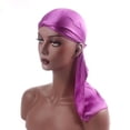 thumbnail image 3 of Smooth Shiny Silky Du Rag Durag Headband Pirate Cap Unisex Solid Color Nylon Hat, 3 of 5
