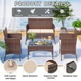 thumbnail image 6 of Zimtown 4-Piece Outdoor Wicker Conversation Set, Rattan Sofa Furniture for Garden Patio, Rattan Furniture for Outdoor and Indoor, Brown, 6 of 11