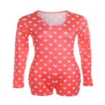thumbnail image 1 of Women V-Neck Bodycon Bodysuit Button Sleepwear Jumpsuit Shorts Rompers, 1 of 3