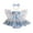 Blue, variant on Baby Girl 1st Birthday Party Outfit Fly Sleeve Butterfly Embroidery Lace Tulle Romper Dress+ Headband Newborn Summer Photoshoot Clothes