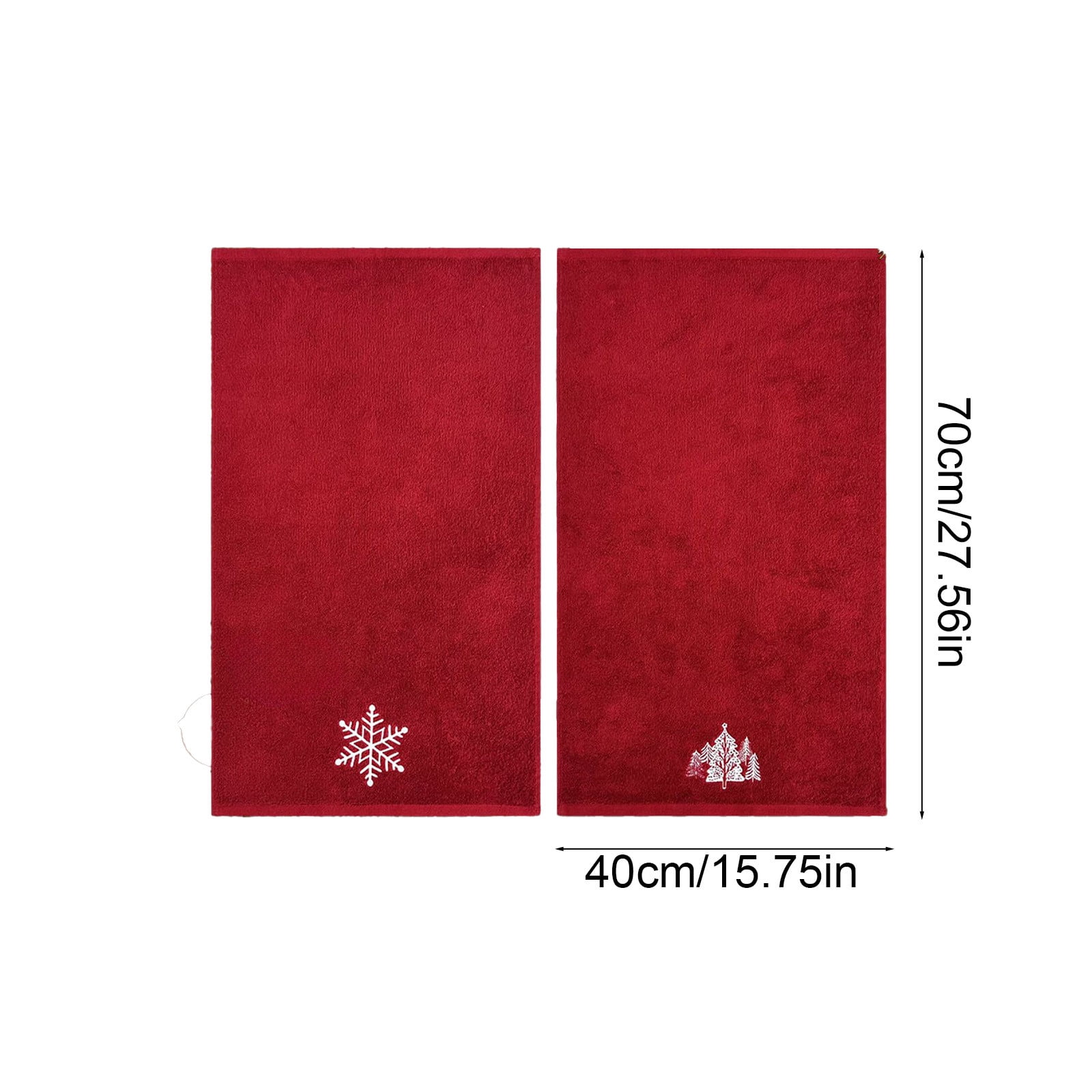 Dmlowu 2pcs Christmas Towels - Extra Soft Cotton Bath Towels, Quicker Dry Christmas Decorations Towels for Bathroom Kitchen, 16x28" Red Christmas Bathroom Decor
