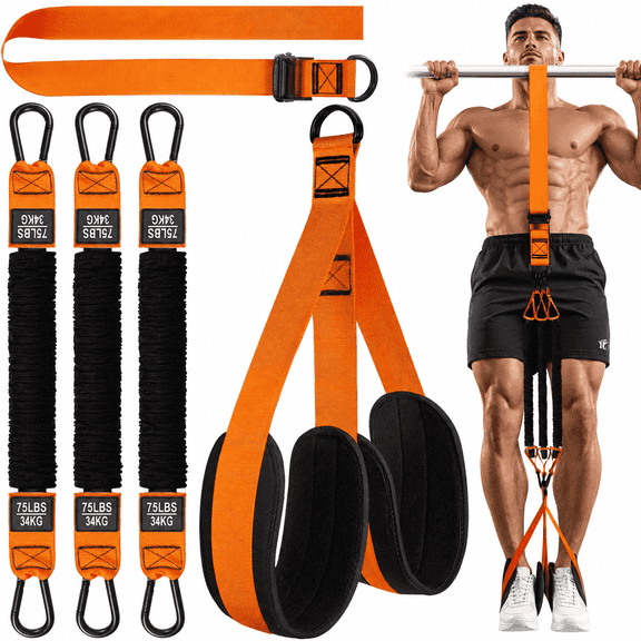 ROLITOTE Pull Up Assistance Bands, Resistance Band with Fabric Knee & Feet Rest, Adjustable Heavy Duty for Pull Up Bar