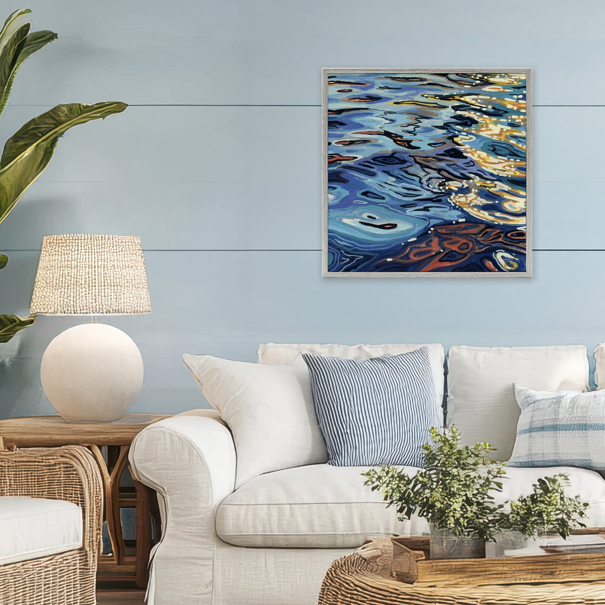Stupell Industries Sunrise on Rippling Water Gray Framed Giclee Art, design by Kate Jarvik Birch