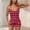 🔥 Red_New, variant on Striped Vest Set Women's Sleeveless V Neck Top And Shorts Two Piece Lightweight Breathable Casual Beach Lounge Matching Set Striped Vest Set