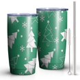 thumbnail image 2 of 20oz Tumblers Green Christmas Tree Pattern Stainless Steel Vacuum Insulated Double Wall Travel Tumbler Cups Mug with Lid and Straw,Cleaning Brush for Cold & Hot Drinks, 2 of 7