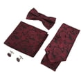 thumbnail image 2 of Conjunto de corbata para hombre, clásico, elegante, con textura exquisita, Kit de corbata, pañuelo, pajarita, gemelos para bodas, fiestas, negocios, 2 of 5